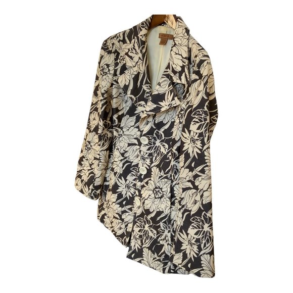 Arden B Brown, Cream Floral Jacket/Coat \ Size M - Picture 5 of 10
